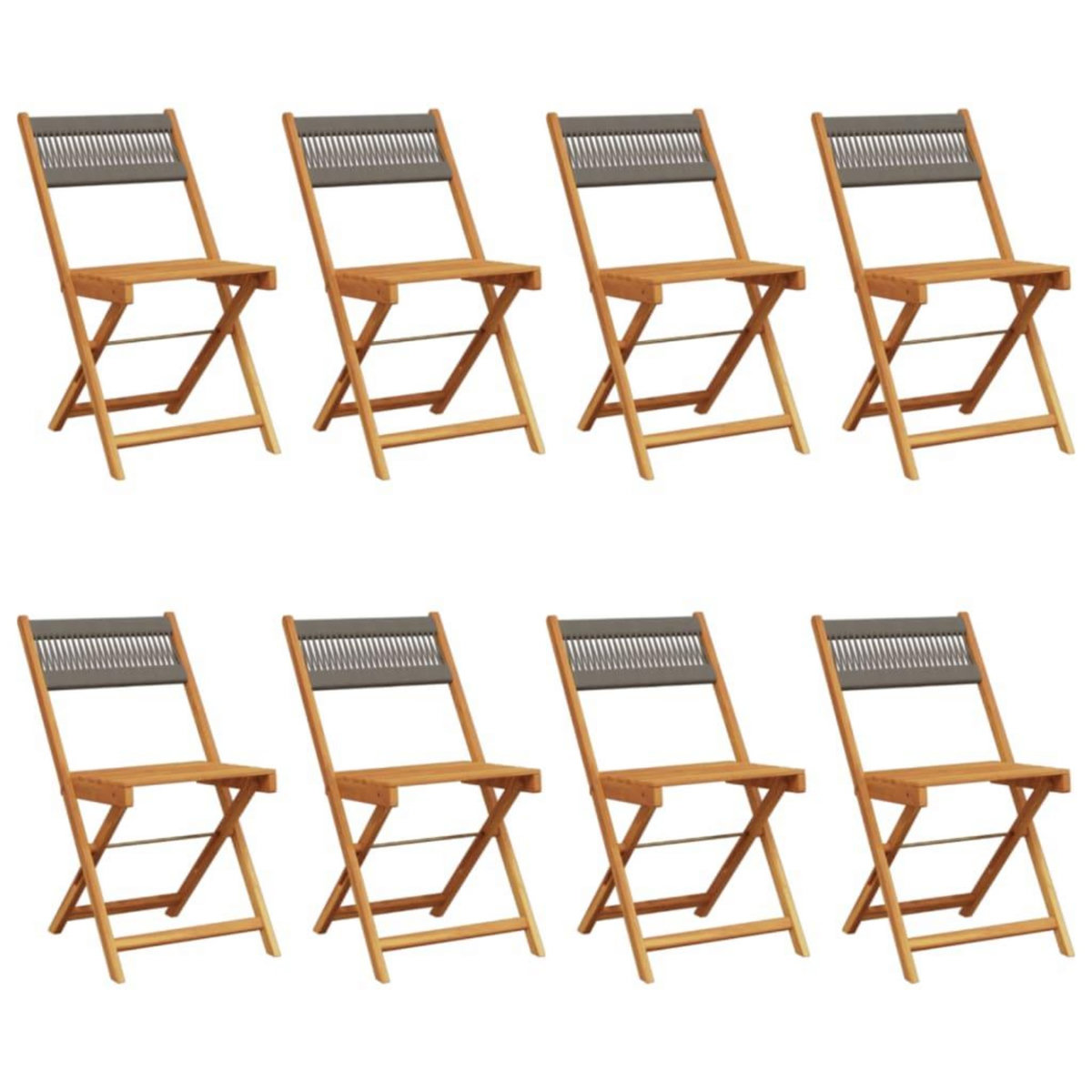 VIDAXL Chaises de jardin pliables lot de 8 gris bois d'acacia massif