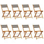 Voir la diapositive 2 : VIDAXL Chaises de jardin pliables lot de 8 gris bois d'acacia massif