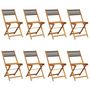 Voir la diapositive 2 : VIDAXL Chaises de jardin pliables lot de 8 gris bois d'acacia massif