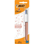BIC Stylo bille 4 couleurs rétractable pointe moyenne rose gold