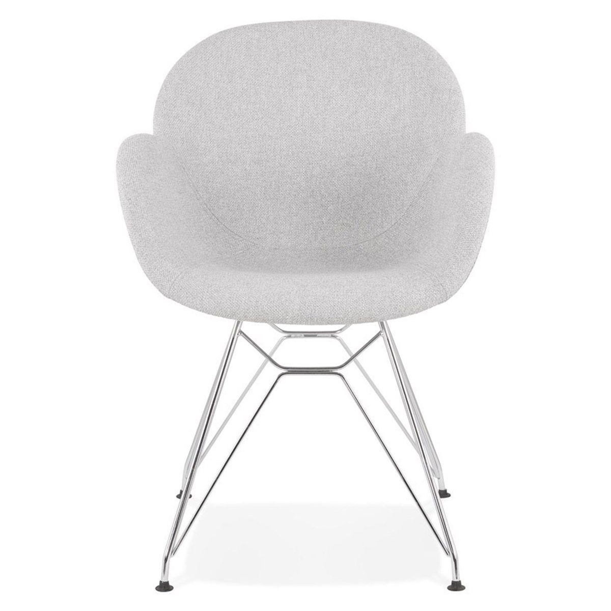 Paris Prix Chaise Design Tissu  Gamo  85cm Gris & Chromé