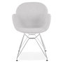 Voir la diapositive 2 : Paris Prix Chaise Design Tissu  Gamo  85cm Gris & Chromé