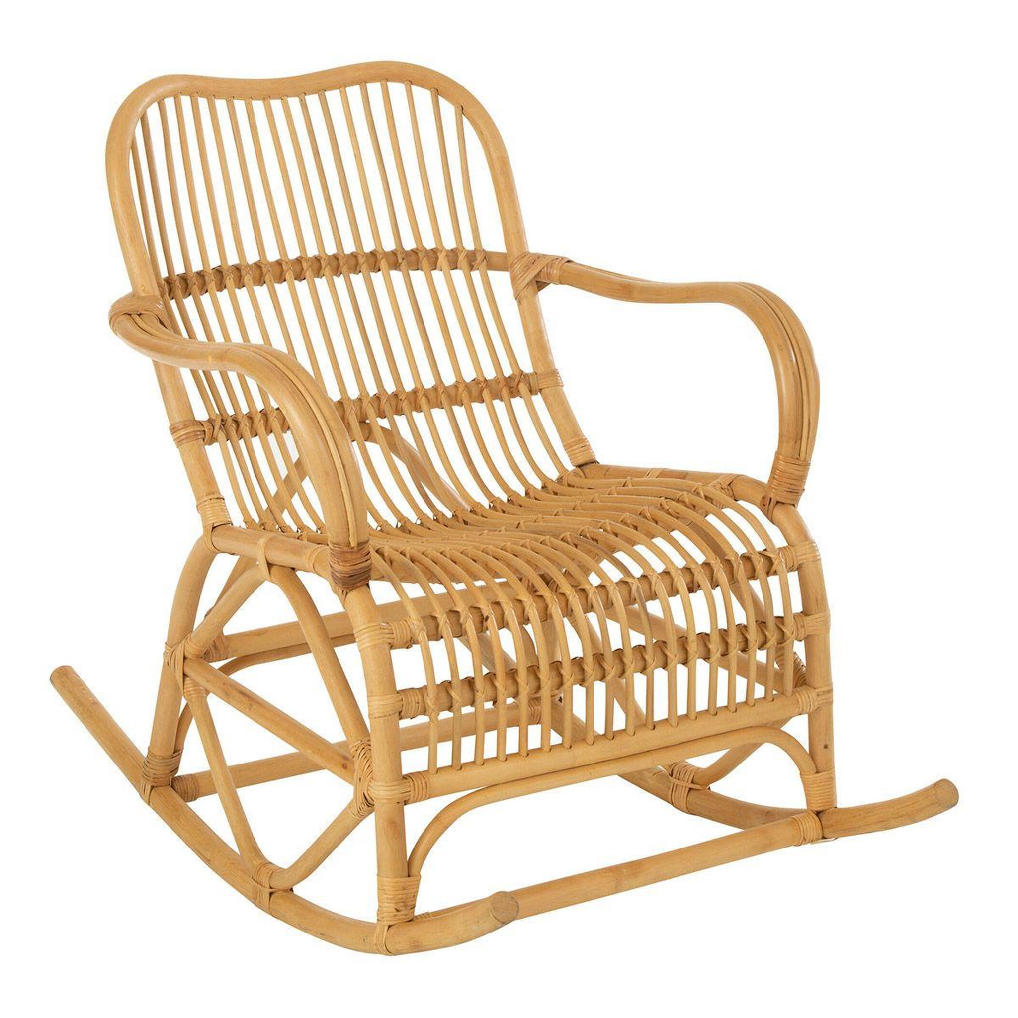 Voir la diapositive 1 : J-LINE Fauteuil à bascule en rotin  winand  87cm naturel