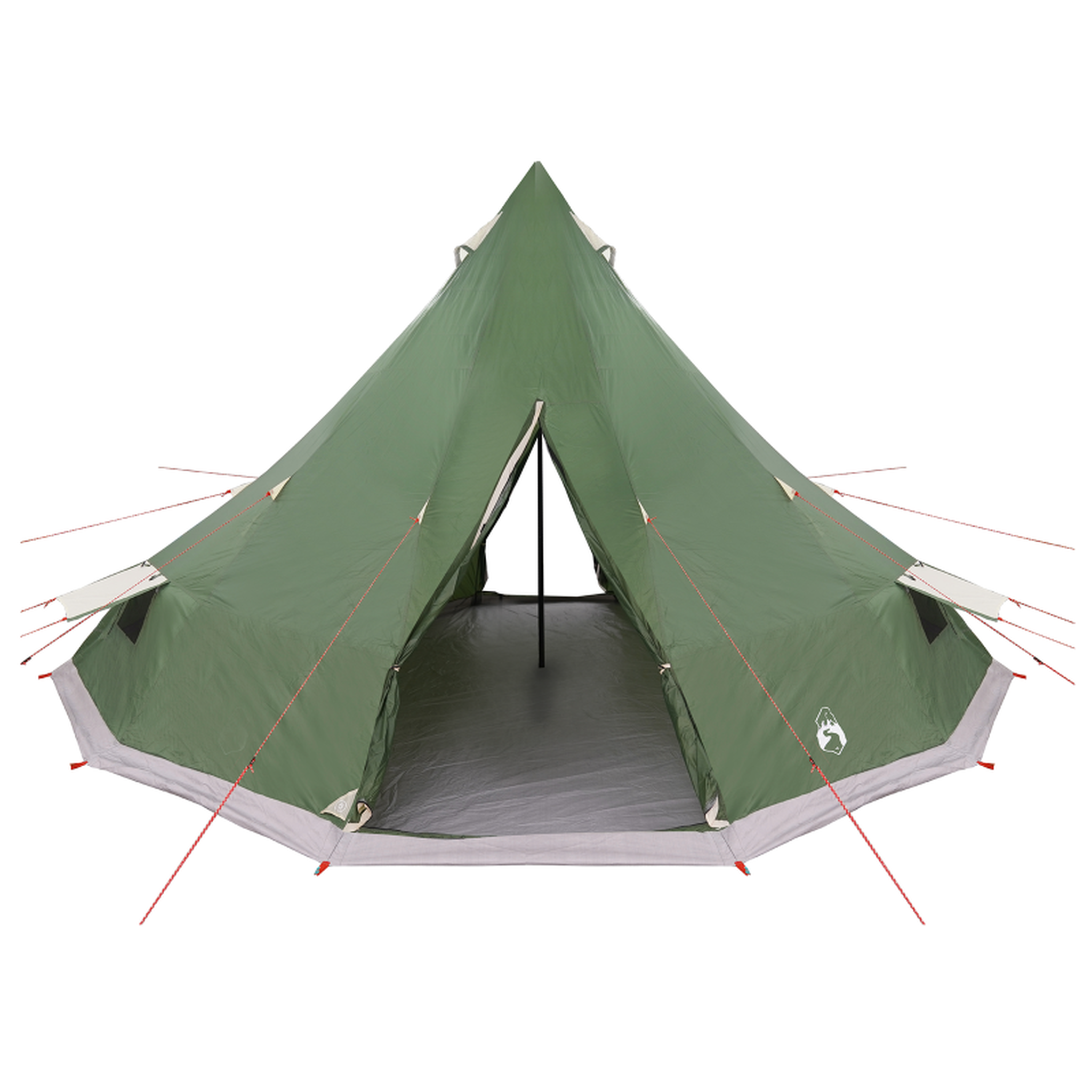 Voir la diapositive 4 : VIDAXL Tente familiale Tipi verte 12 personnes imperméable