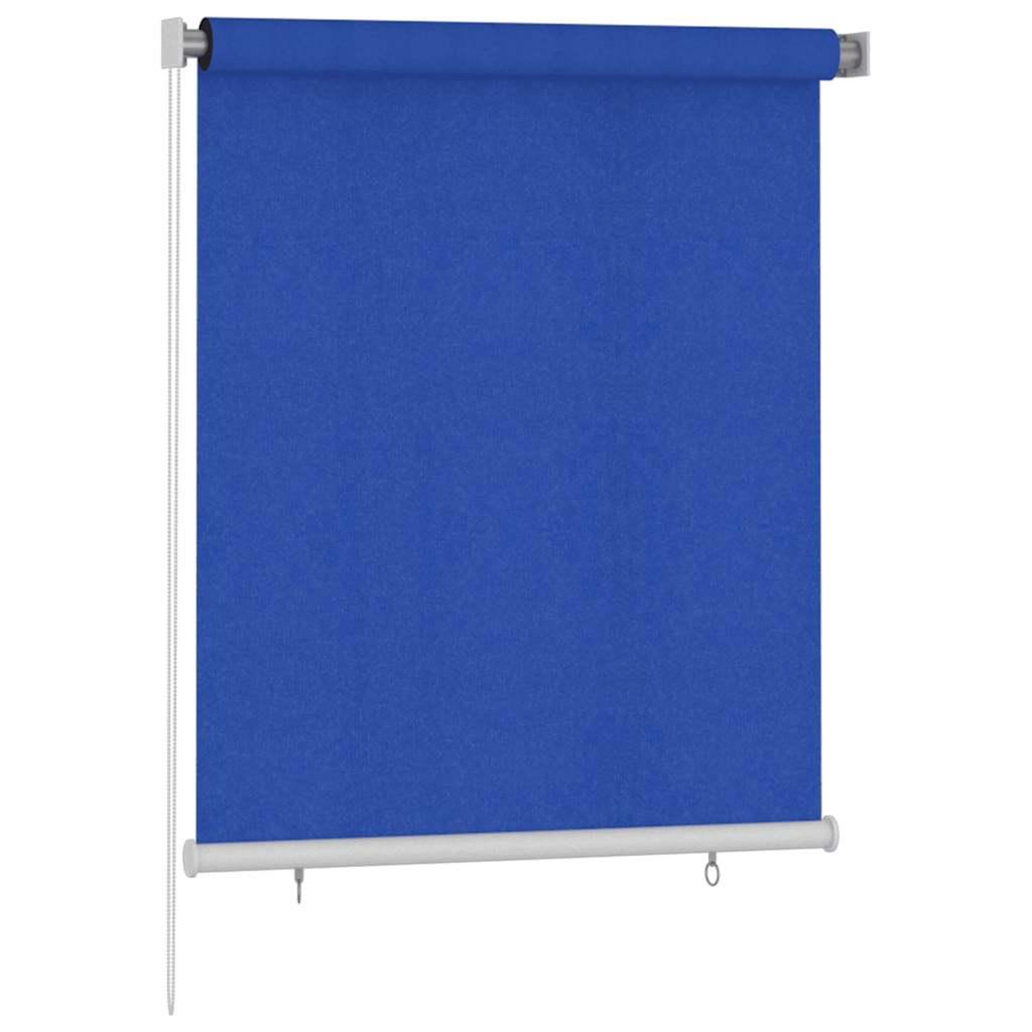 Voir la diapositive 2 : VIDAXL Store roulant d'exterieur 125 (l) x 140 (h) cm bleu hdpe