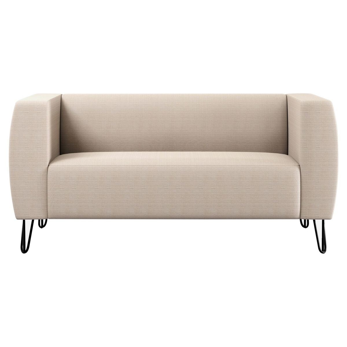 Canapé fixe 2 places pieds épingles tissu JULIO
