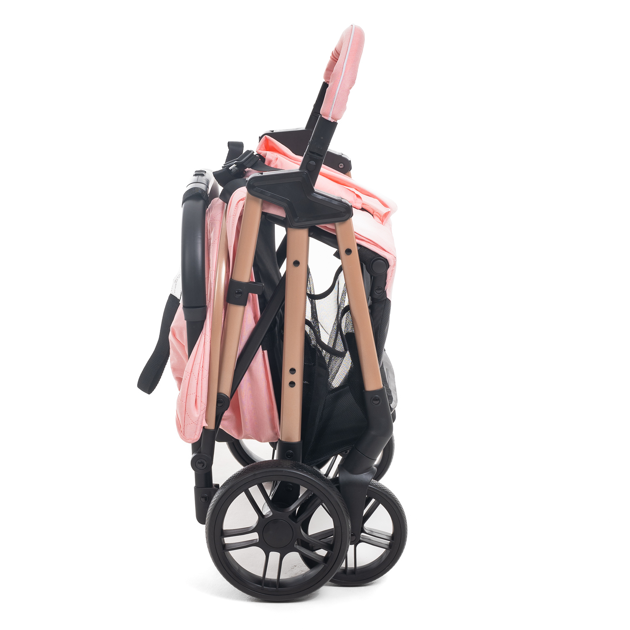Voir la diapositive 4 : BEBELISSIMO Poussette Bébé Canne Ultra Compacte – Légère – Pliage à Une Main – Noix - rose