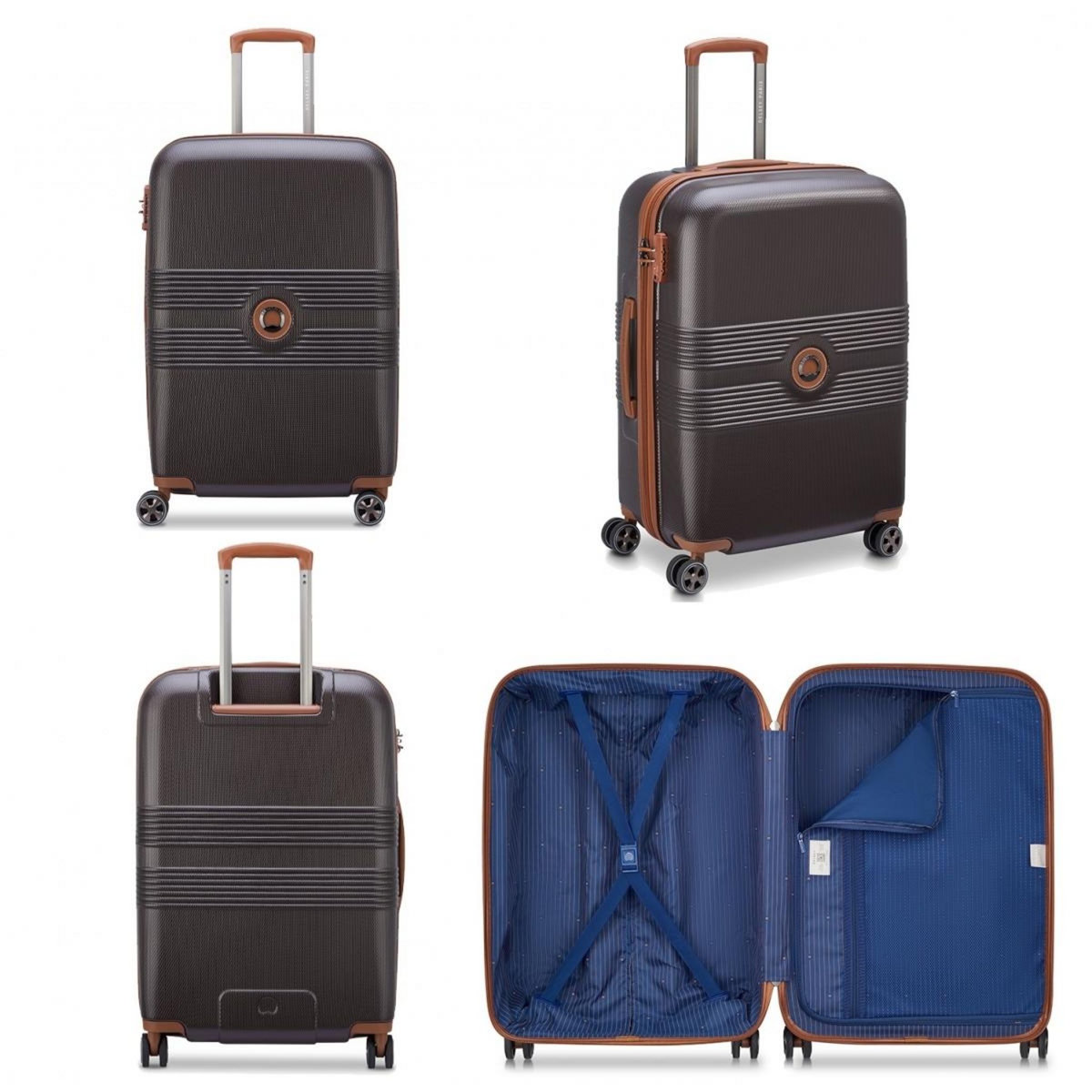 Delsey Lot 3 valises rigides Flanerie Se dont 1 cabine Polycarbonate TSA