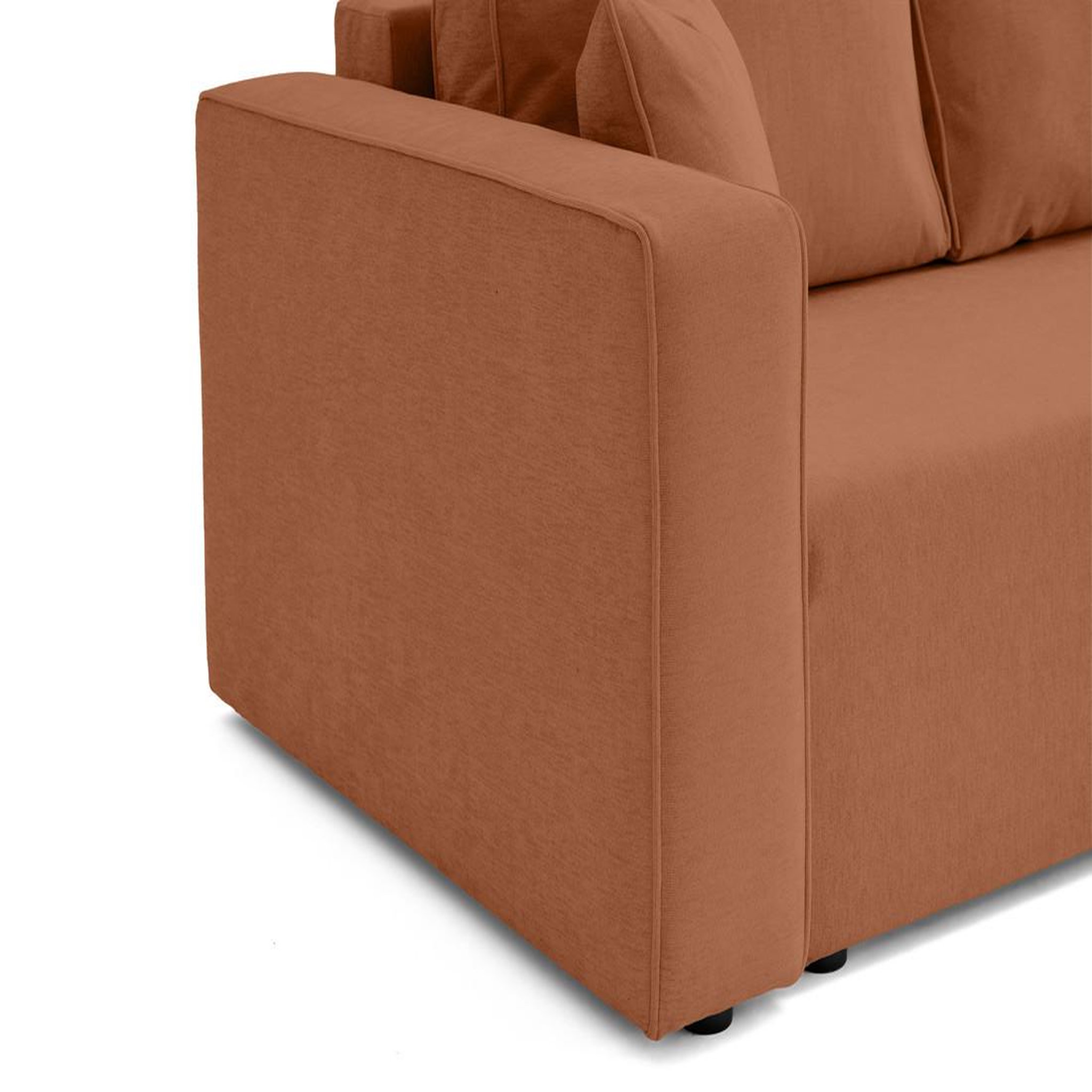 Voir la diapositive 6 : BEST MOBILIER Topaze - canapé 3 places - convertible avec coffre - en tissu