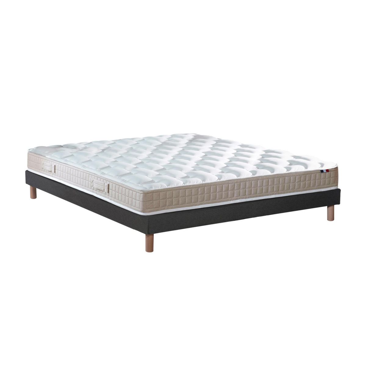 IDLITERIE Ensemble Matelas 100% latex 5 zones ORIGINEL + Sommier - Spécial Dos Sensible - Fabriqué en France