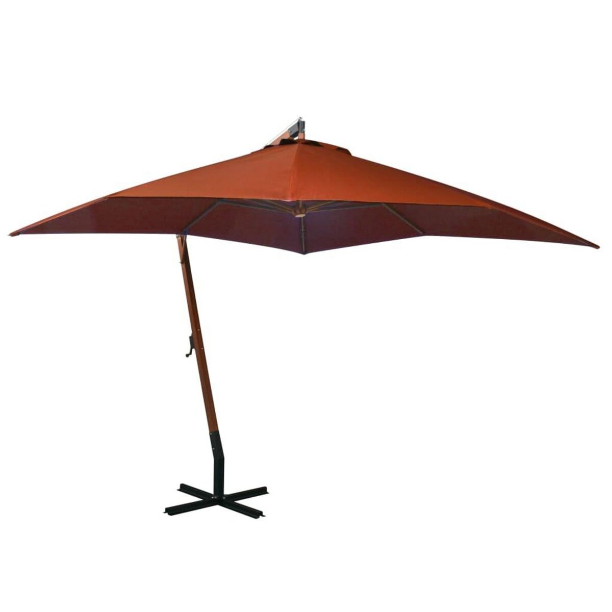 VIDAXL Parasol de jardin suspendu avec mat terre cuite bois de sapin