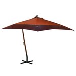 VIDAXL Parasol de jardin suspendu avec mat terre cuite bois de sapin