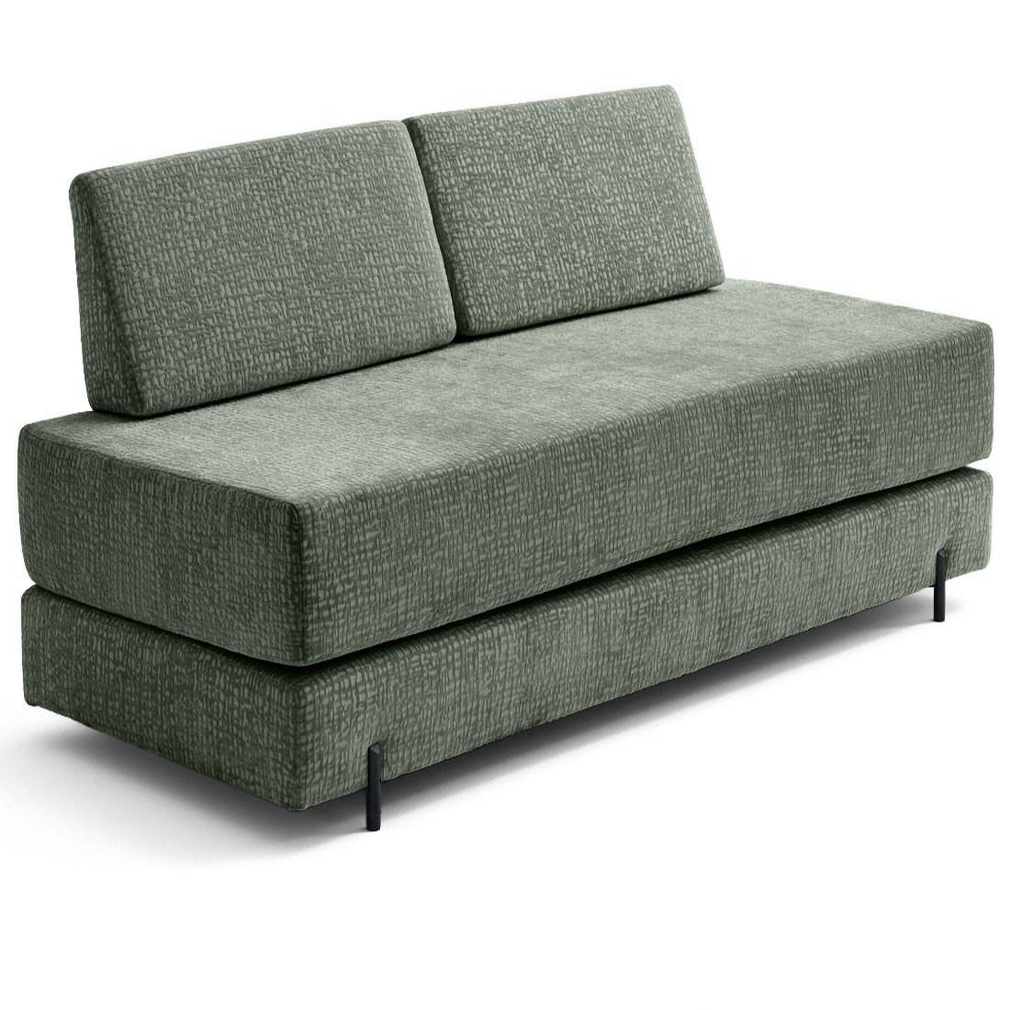 Voir la diapositive 5 : BEST MOBILIER Brescia - banquette 3 places convertible en tissu velours relief