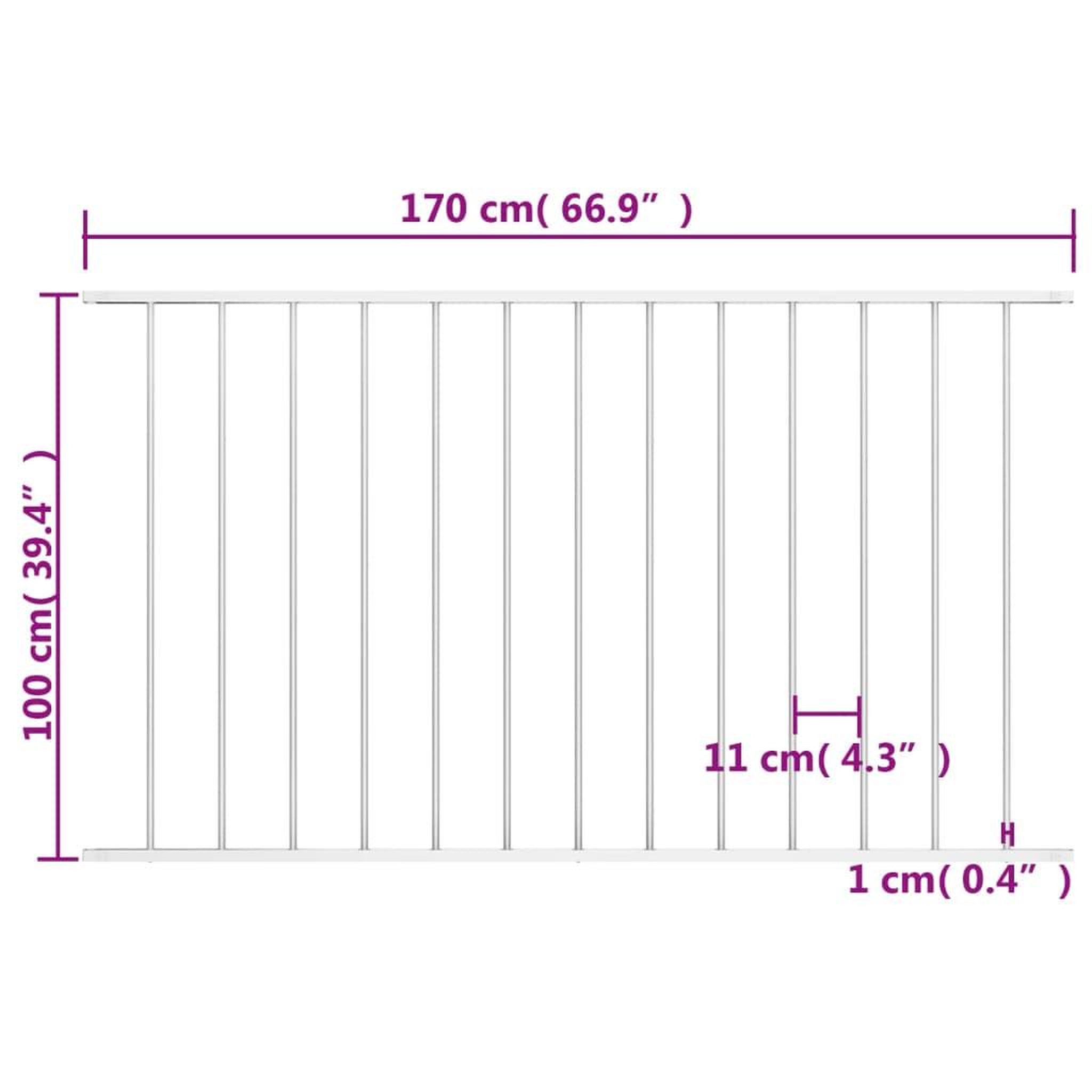 Voir la diapositive 5 : VIDAXL Panneau de cloture Acier enduit de poudre 1,7x1 m Blanc