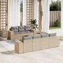 Voir la diapositive 1 : VIDAXL Salon de jardin avec coussins 8 pcs beige resine tressee