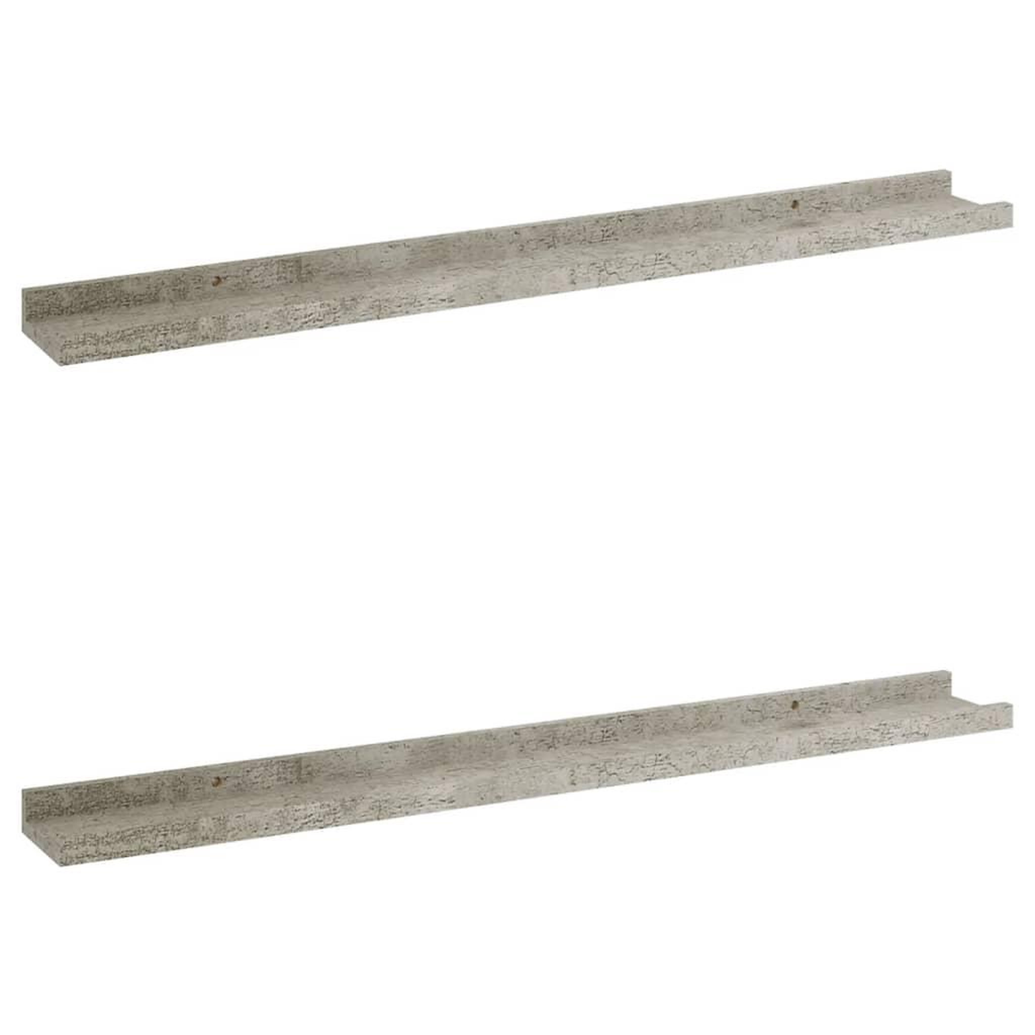 Voir la diapositive 2 : VIDAXL Etageres murales 2 pcs Gris beton 80x9x3 cm
