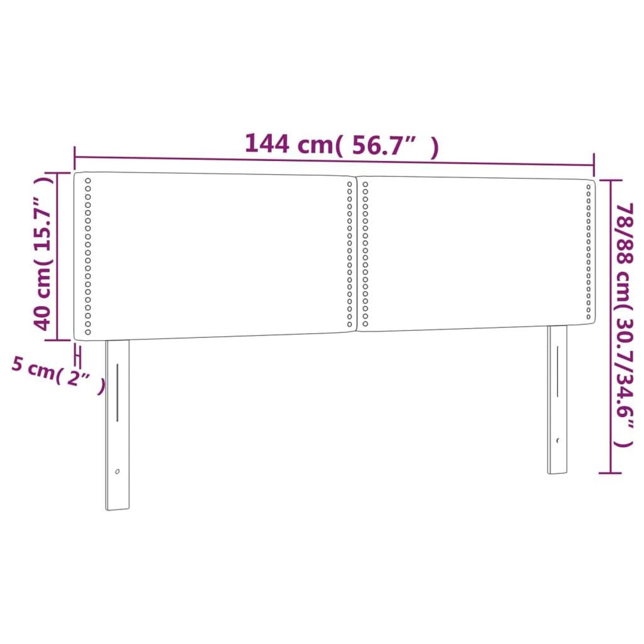 Voir la diapositive 6 : VIDAXL Tete de lit a LED Cappuccino 144x5x78/88 cm Similicuir