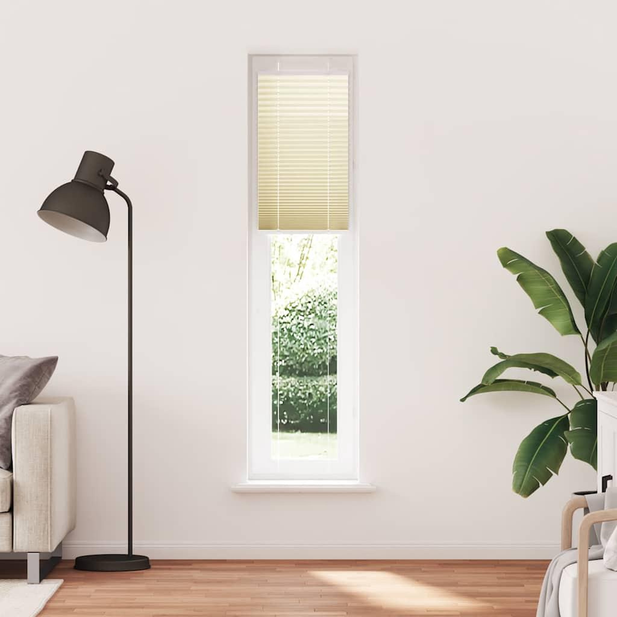 Voir la diapositive 2 : VIDAXL Store plisse creme 50x200 cm largeur du tissu 49,4 cm polyester