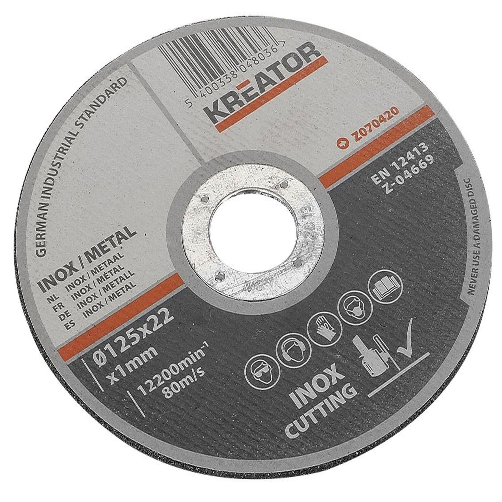 KREATOR Disques à tronçonner - inox - Ø 125 x 1 mm - 6 pièces