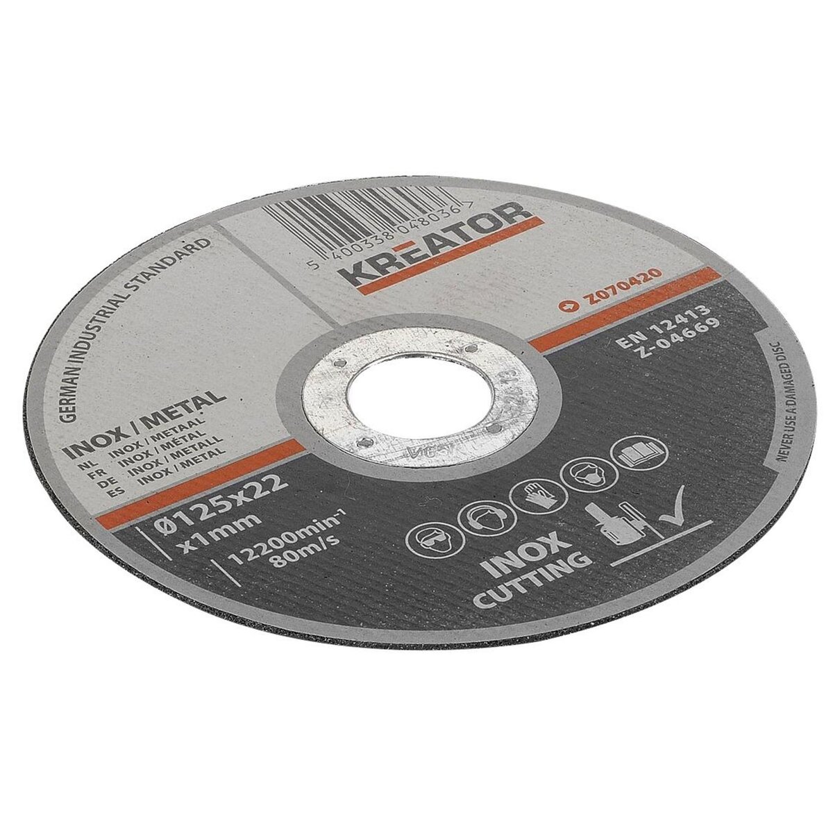 KREATOR Disques à tronçonner - inox - Ø 125 x 1 mm - 6 pièces