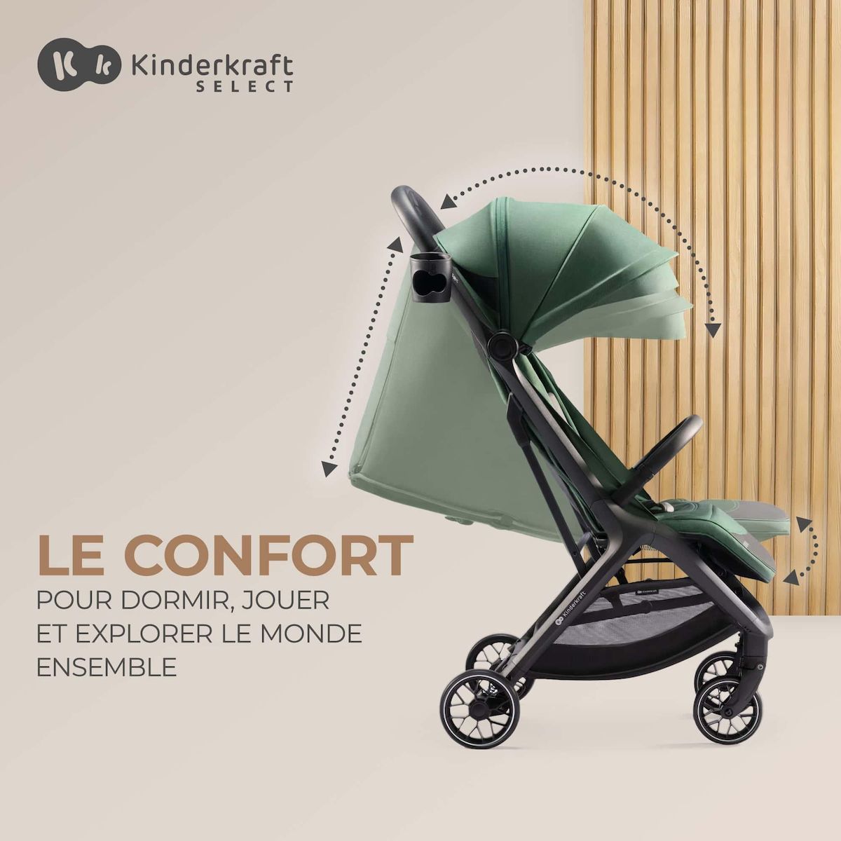 KINDERKRAFT Poussette de voyage légère avec pliage automatique