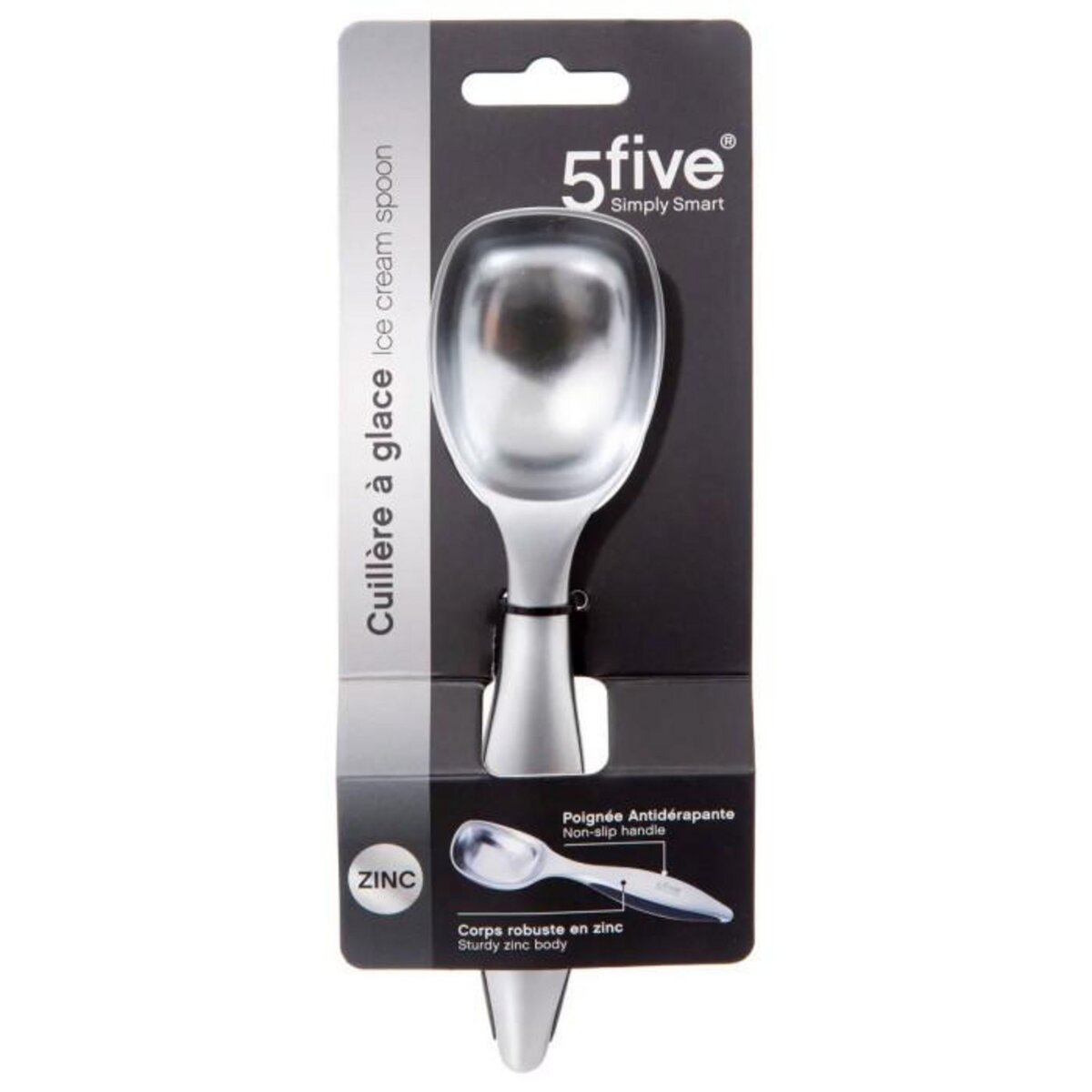 FIVE Cuillère à Glace Antidérapante  Zinc  17cm Gris