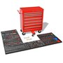 VIDAXL Chariot a outils pour atelier avec 1125 outils Acier Rouge
