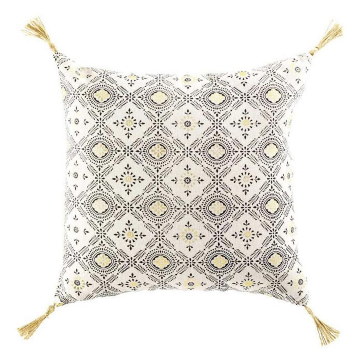 Paris Prix Coussin Déco à Motifs  Shany  45x45cm Jaune