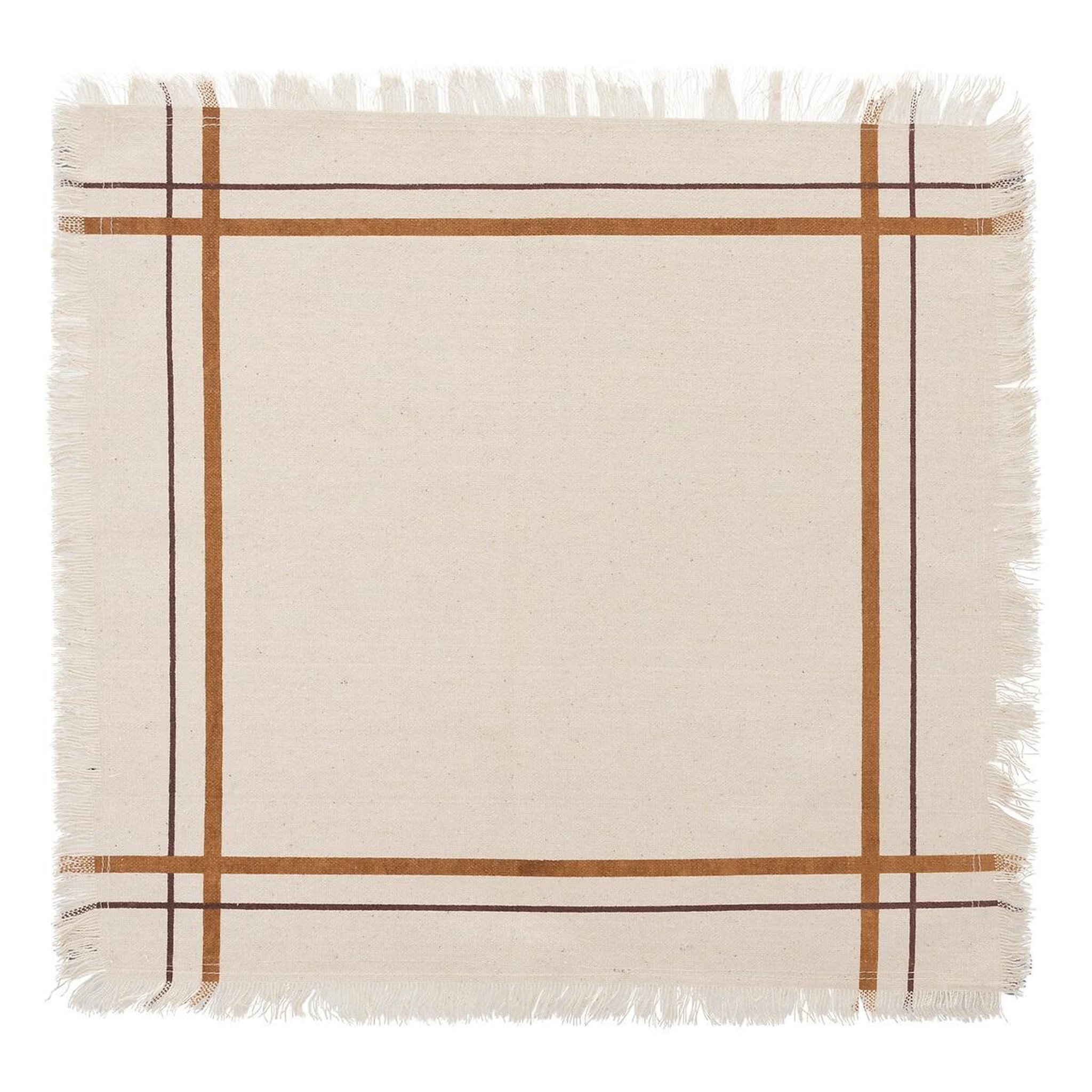Voir la diapositive 4 : Eden 2 serviettes de table rayees en coton mahas