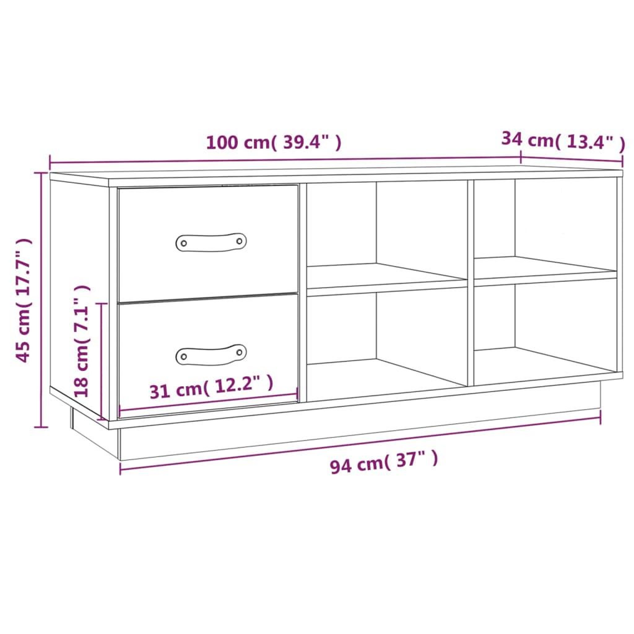 Voir la diapositive 6 : VIDAXL Banc a chaussures 100x34x45 cm Bois de pin massif