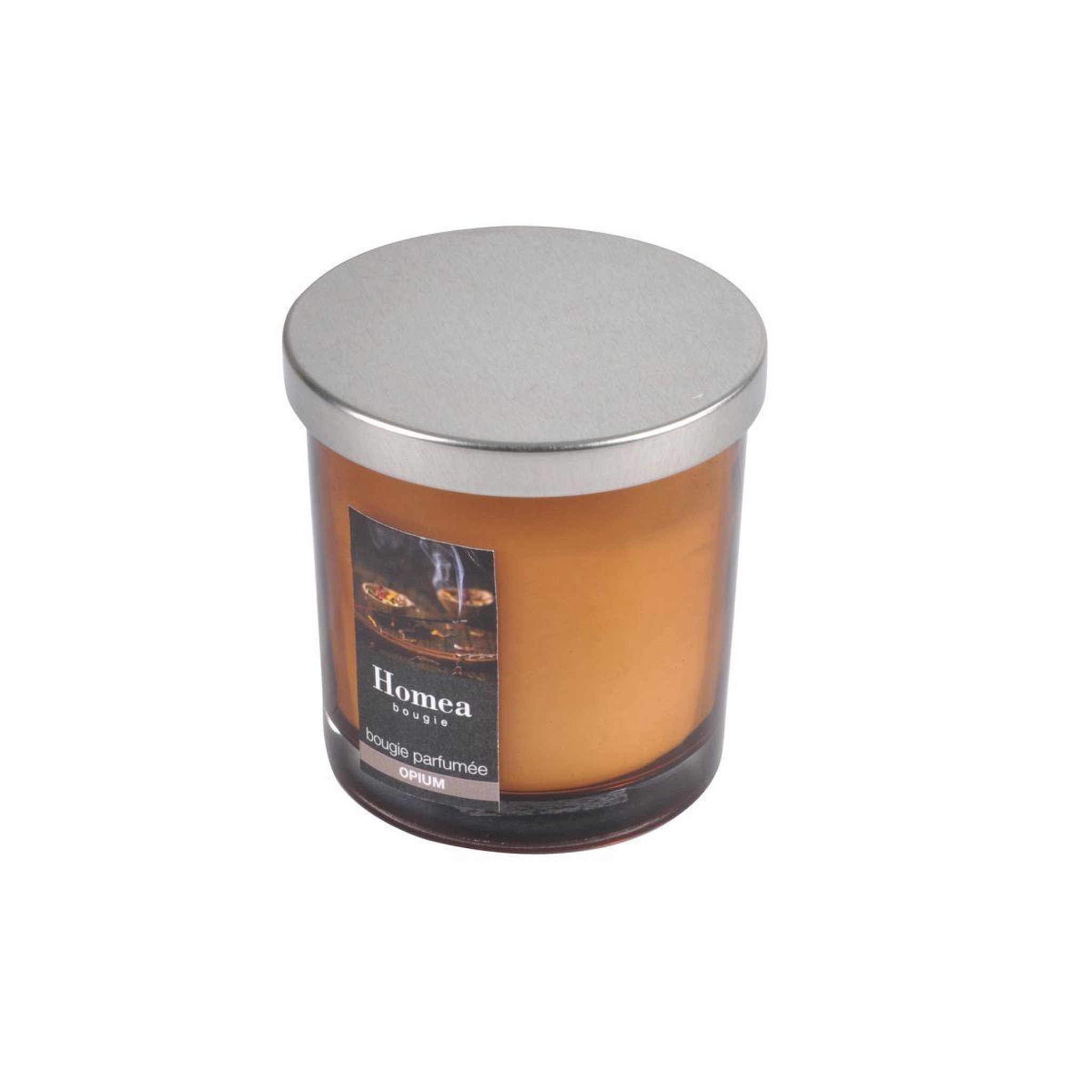 Voir la diapositive 2 : HOMEA Bougie parfumée couvercle  essentiel  8cm opium