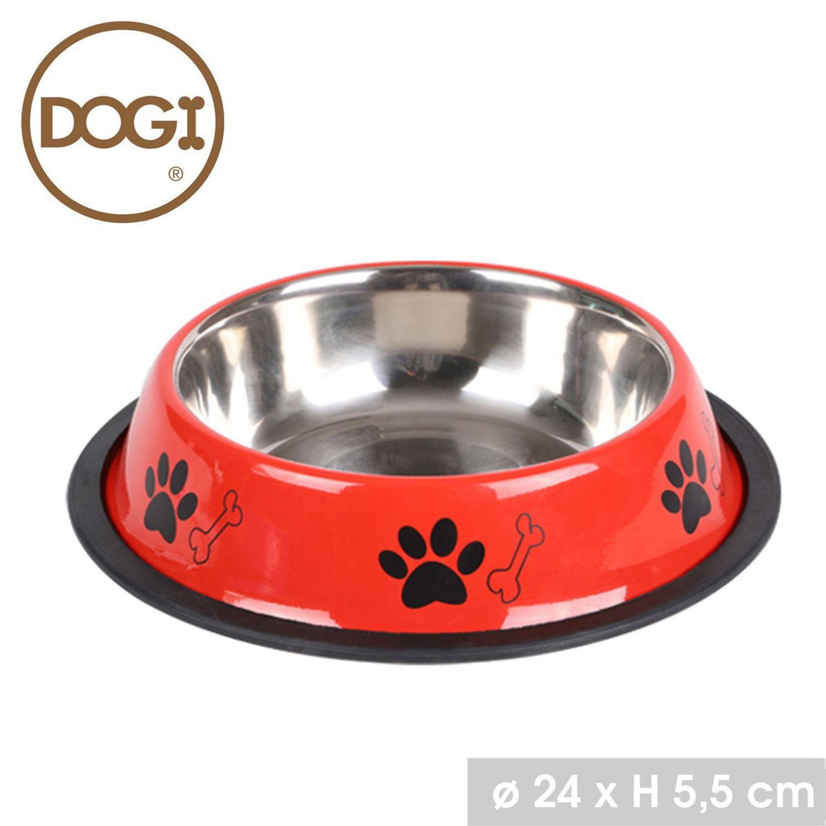 FORNORD Gamelle pour chien avec base anti-dérapante - Rouge