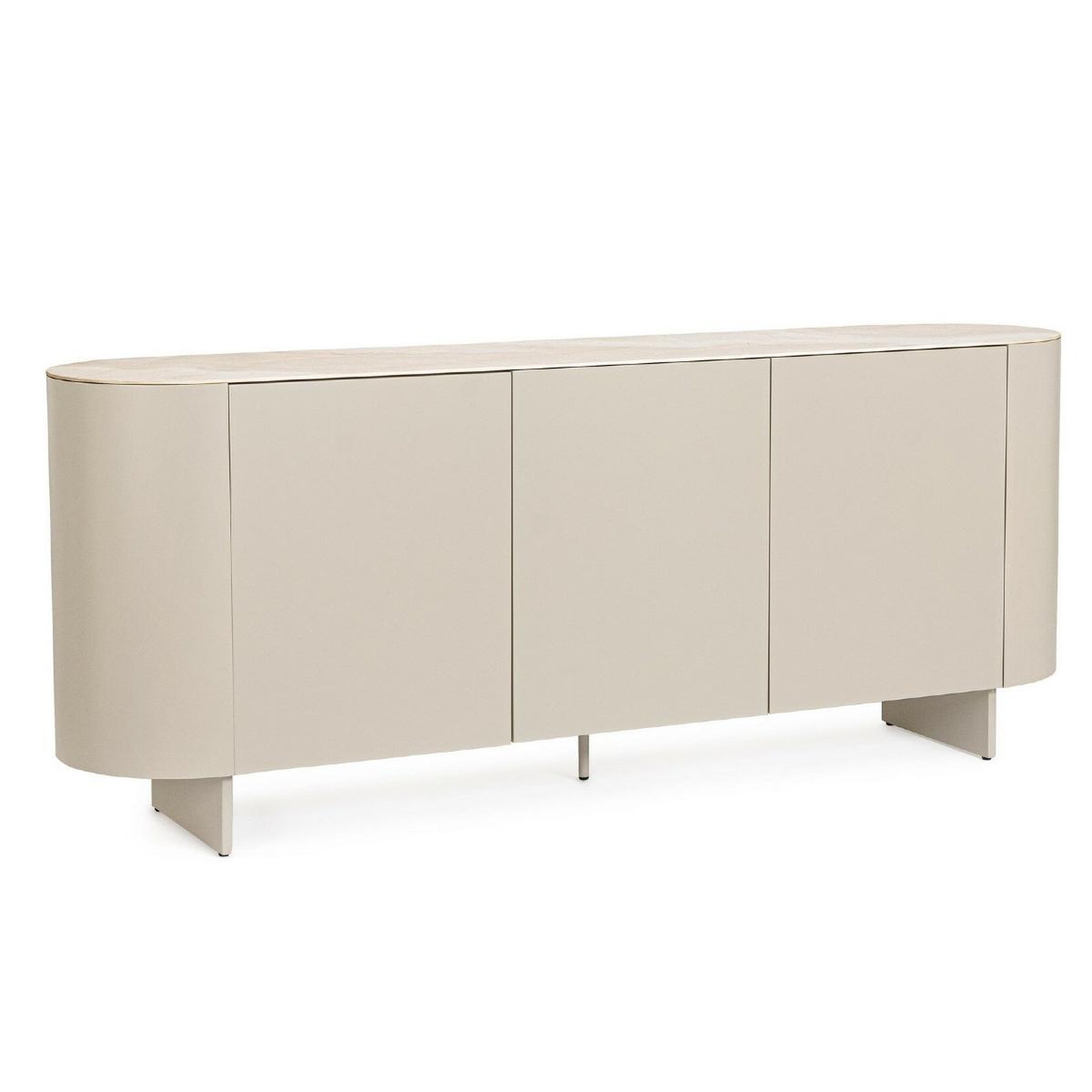 JLC KREATION Buffet 3 portes beige 200 cm plateau céramique sidra