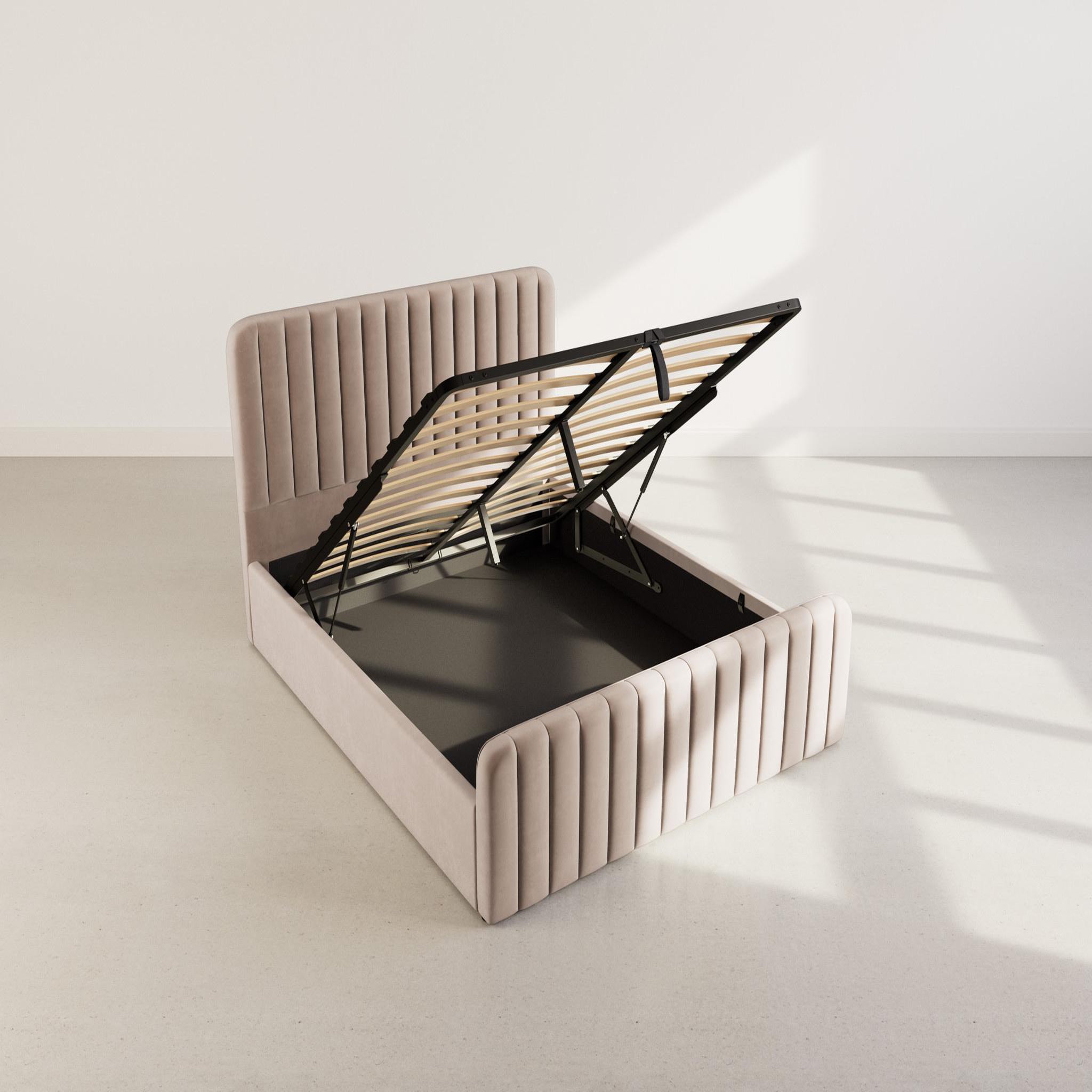 Voir la diapositive 4 : BEST MOBILIER Alice - lit coffre - 160x200 cm - en velours