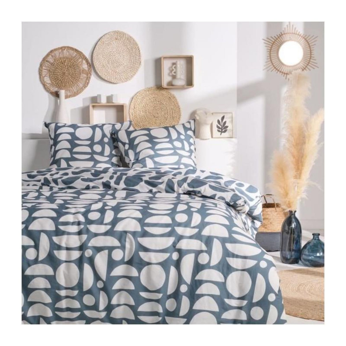 Today PARURE DE LIT TODAY - HOUSSE DE COUETTE 240X260 + 2 TAIES D OREILLER 63X63 - 100% COTON 57 fils - SUNSHINE 14.22