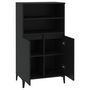 Voir la diapositive 4 : VIDAXL Buffet haut Noir 60x36x110 cm Bois d'ingenierie