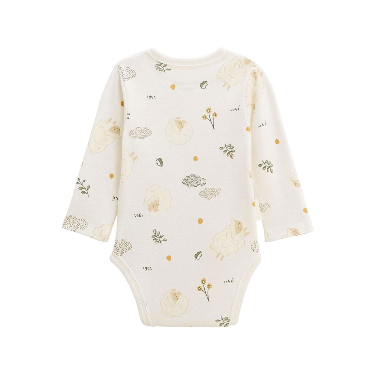 Petit Béguin Lot de 2 bodies bébé manches longues ouverture croisée Câlins