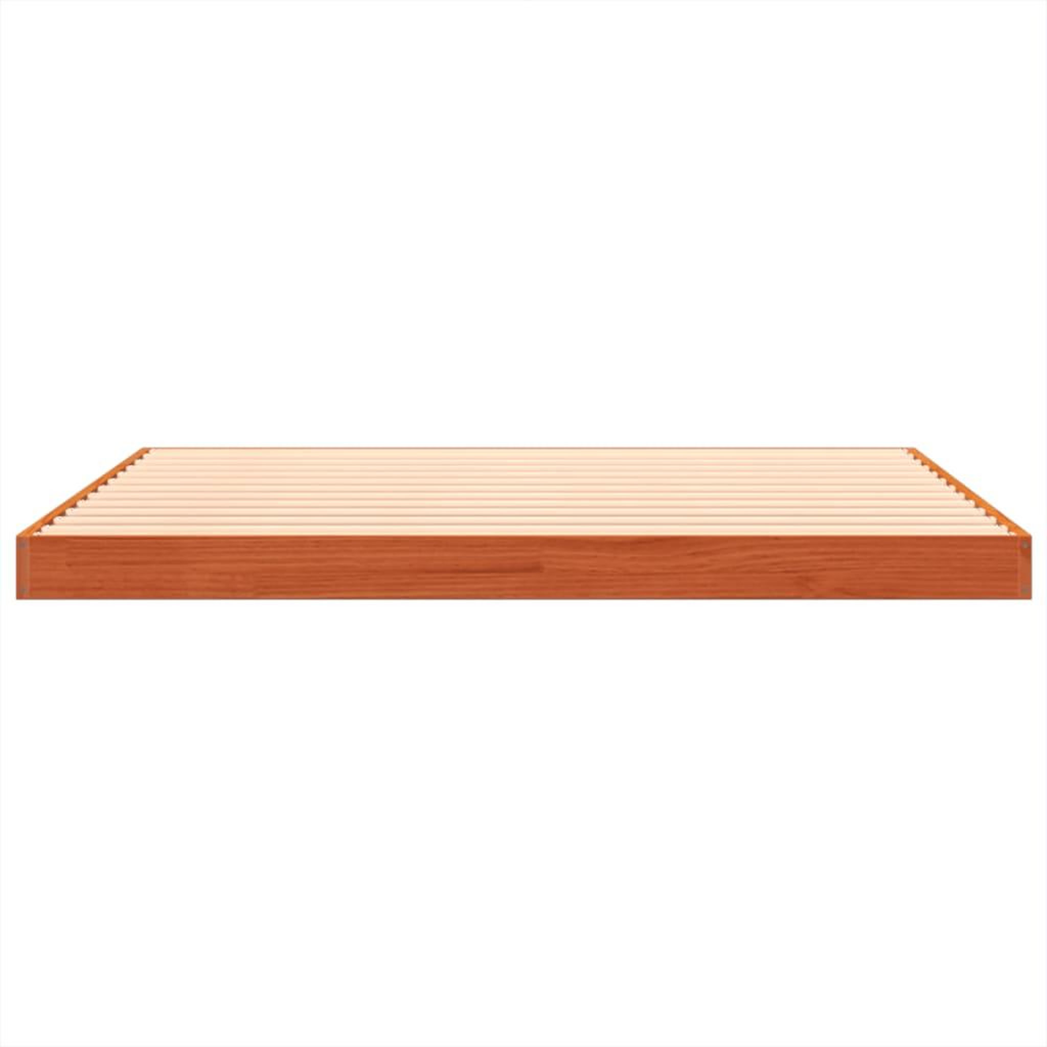 Voir la diapositive 5 : VIDAXL Cadre de lit sans matelas cire marron 135x190cm bois pin massif