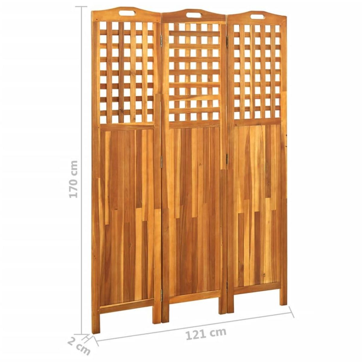 VIDAXL Cloison de separation 3 panneaux 121x2x170 cm Bois d'acacia