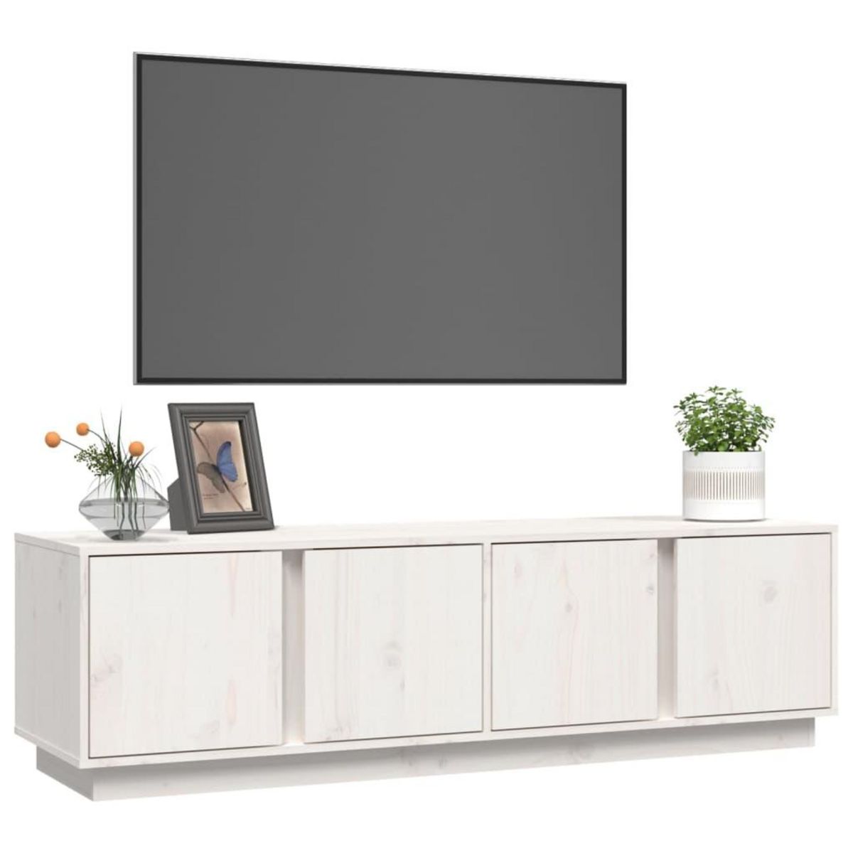 VIDAXL Meuble TV Blanc 140x40x40 cm Bois de pin massif