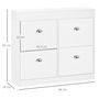 Voir la diapositive 3 : HOMCOM Armoire à chaussures meuble à chaussures rangement pour 32 paires dim. 98L x 24l x 83H cm  4 portes abattantes double niveau MDF blanc