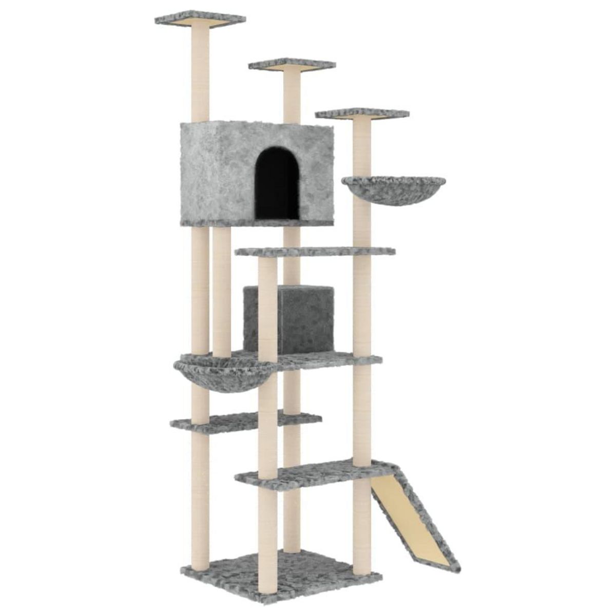 VIDAXL Arbre a chat avec griffoirs en sisal Gris clair 191 cm