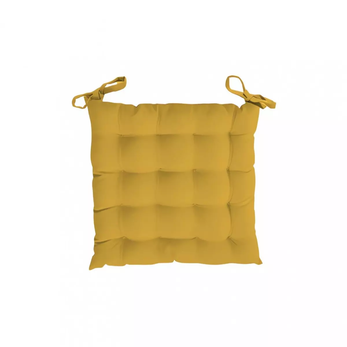 SOLEIL D'OCRE Dessus de chaise capitonné 40x40x5 cm ALIX jaune radieux, par Soleil d'ocre