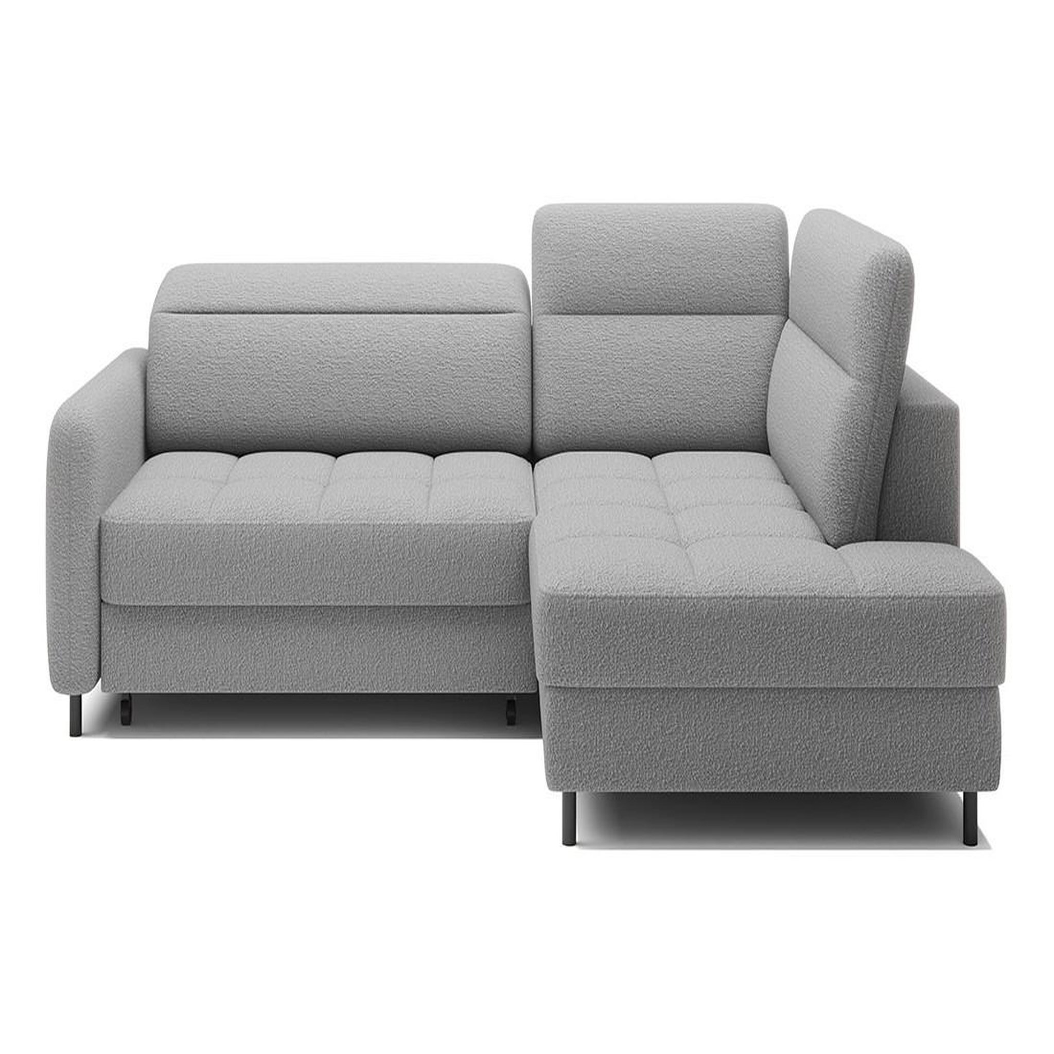 Voir la diapositive 6 : BEST MOBILIER Kalibo - canapé d'angle droit - 5 places - convertible avec coffre et têtières - en tissu bouclette