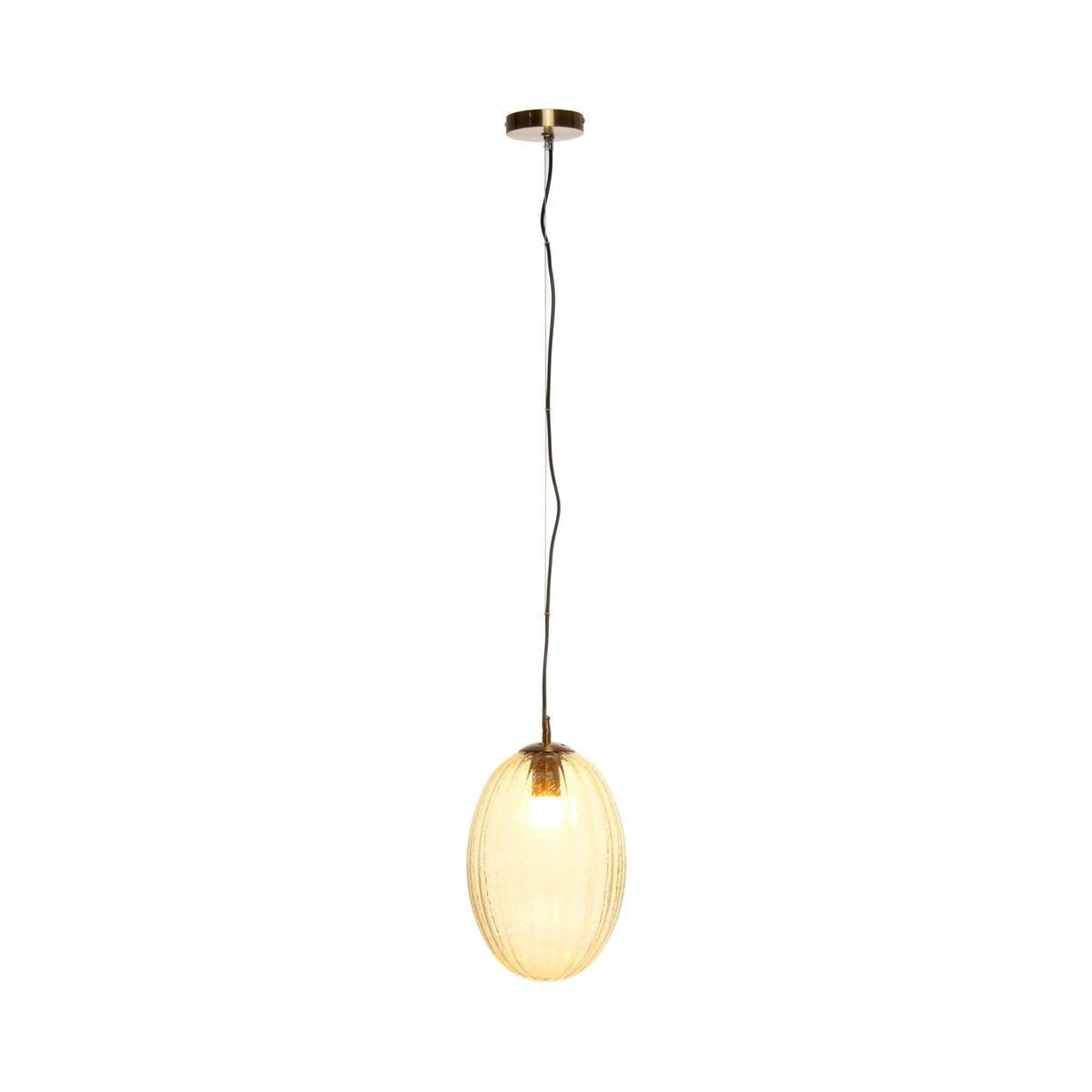 Voir la diapositive 4 : Paris Prix Lampe suspension en verre  virgina  36cm ambre