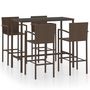 Voir la diapositive 2 : VIDAXL Ensemble de bar de jardin 5 pcs Resine tressee Marron