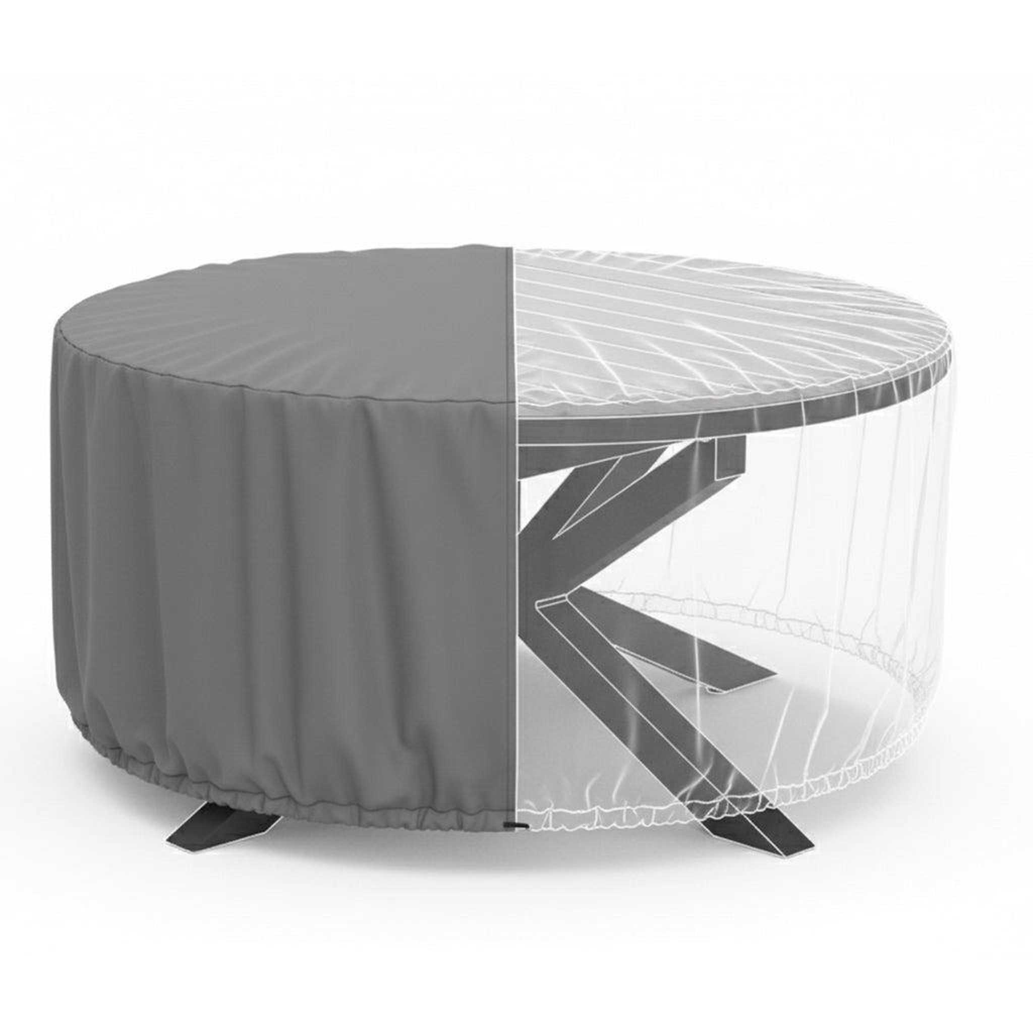 Voir la diapositive 1 : Jardiline Housse TABLE RONDE 6 pers.- Ø 120 x 50 cm - Cover Air