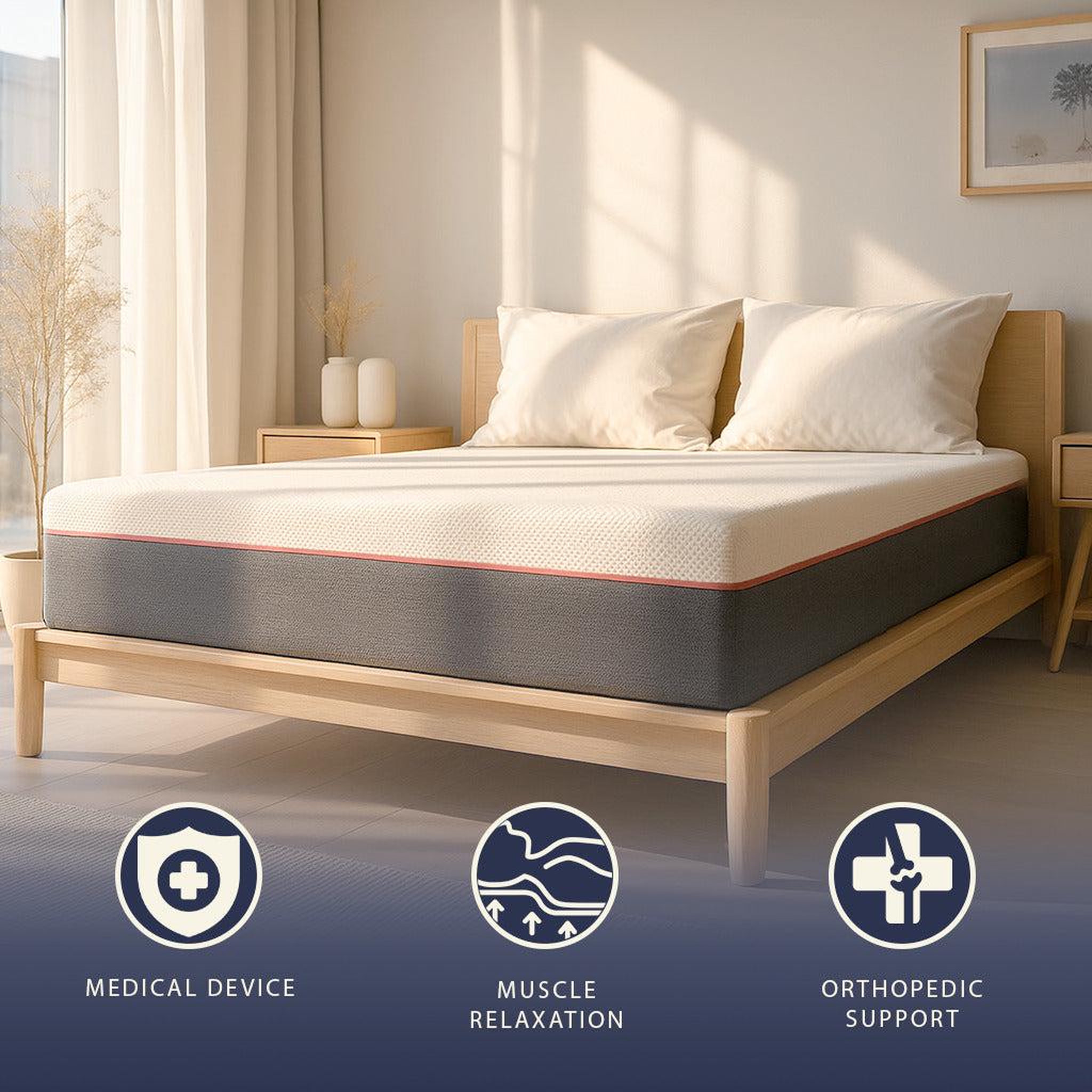 Voir la diapositive 4 : THE WHITE STONE Matelas 80x190 en Mémoire de Forme Breeze & Ressorts Ensachés | Hauteur 30 cm | Technologie Breeze | Déhoussable, Anallergique & Respirant | Fabriqué en Italie