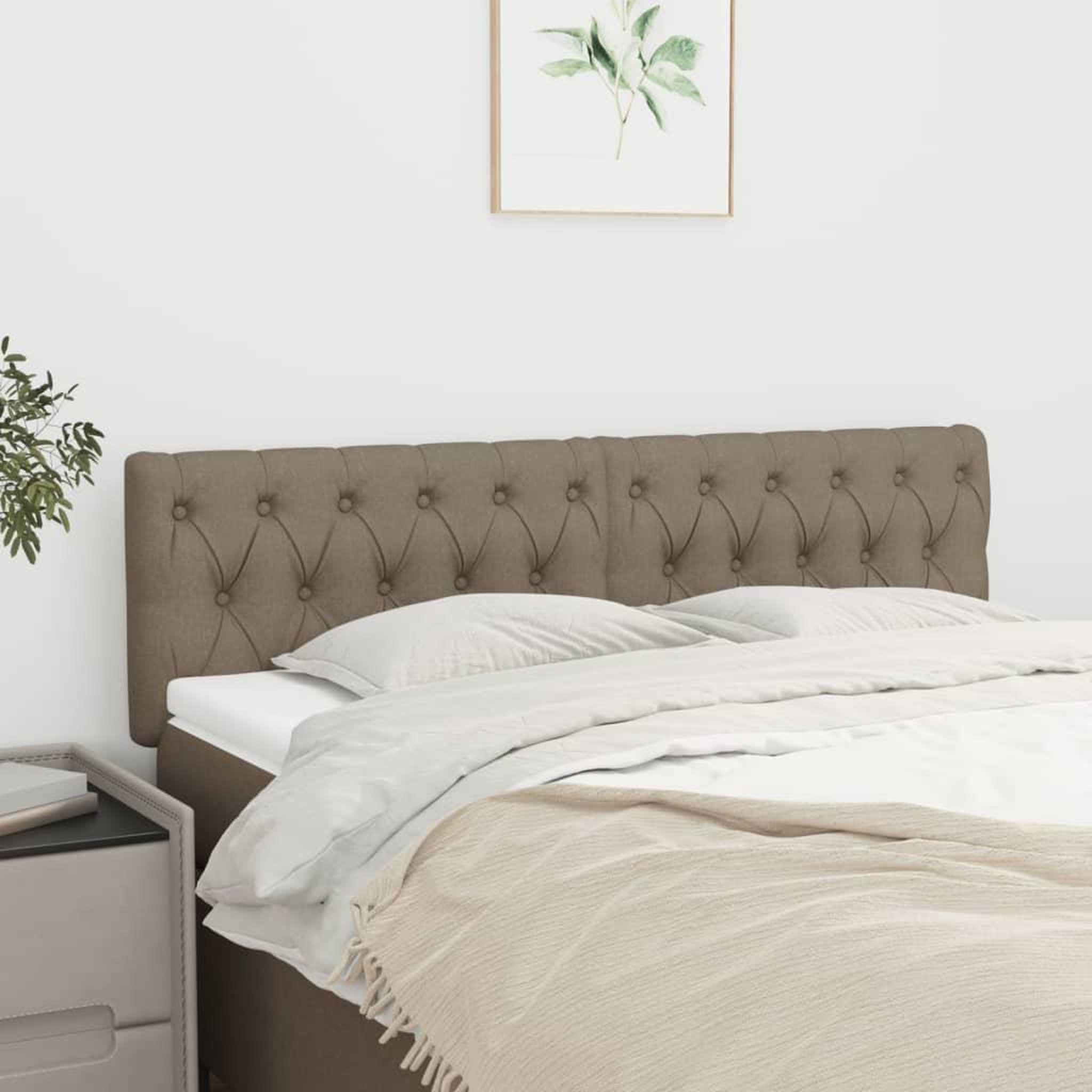 Voir la diapositive 1 : VIDAXL Tetes de lit 2 pcs Taupe 80x7x78/88 cm Tissu
