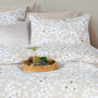 Voir la diapositive 3 : Home collection Parure housse de couette 100% coton 54 fils Imprimé - Flower beige